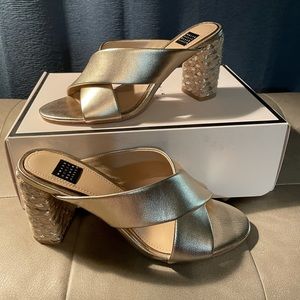 White House Black Market champagne heeled sandals.